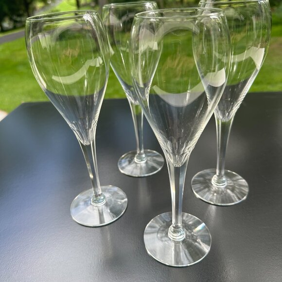 #9158 VINTAGE CUT STEM CHAMPANGE / TULIP SET OF 4 EA NO CHIPS - Picture 1 of 9